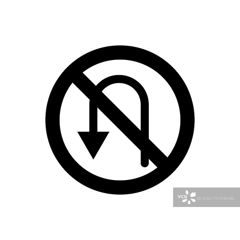 禁止掉头路标图标图片素材