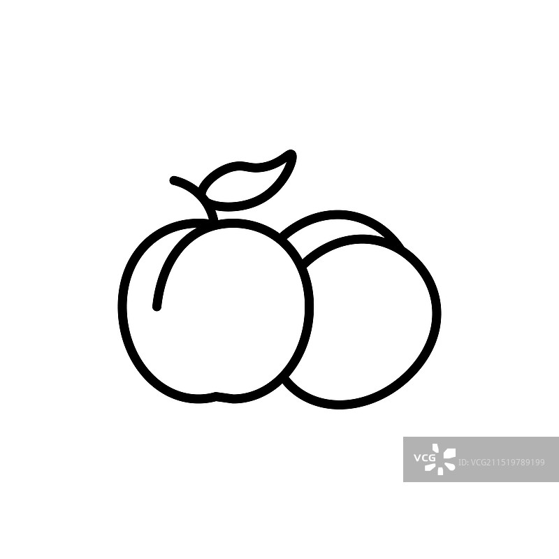 李子图标合集：水果、叶子、黑色食物标志图片素材