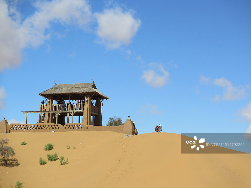 青海，沙海、绿洲、填空，古镇图片素材