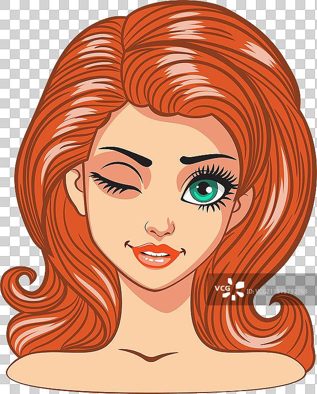 卡通姜饼女孩眨眼图片素材