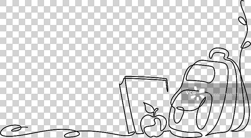 返校季装饰连续线条图片素材