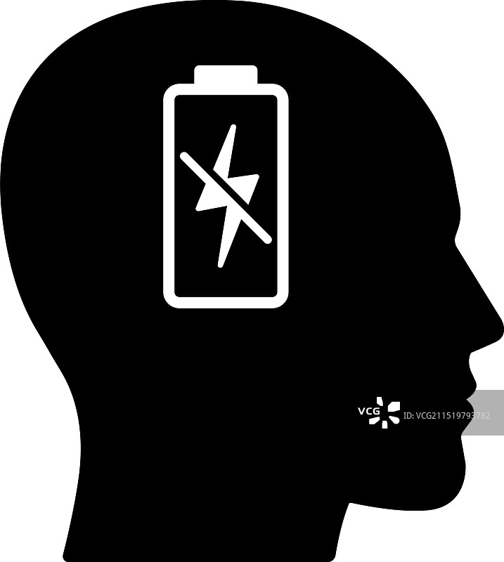 扁平风格的电量不足电池图标头像图片素材