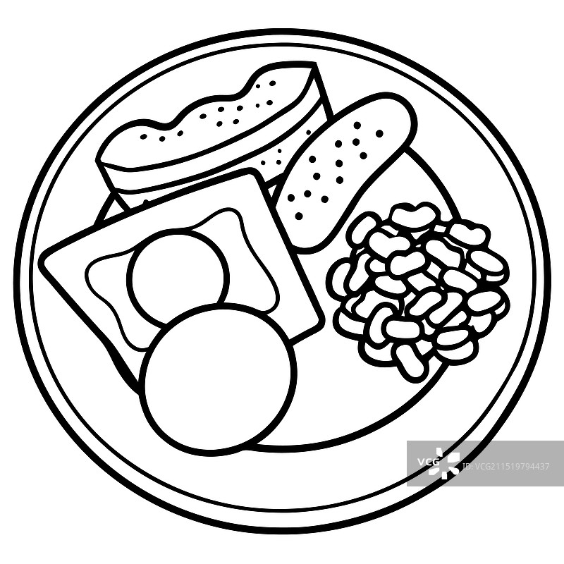 含煎蛋的经典英式早餐图片素材