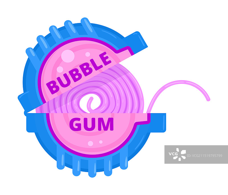 圆形泡泡糖卷卡通图案图片素材