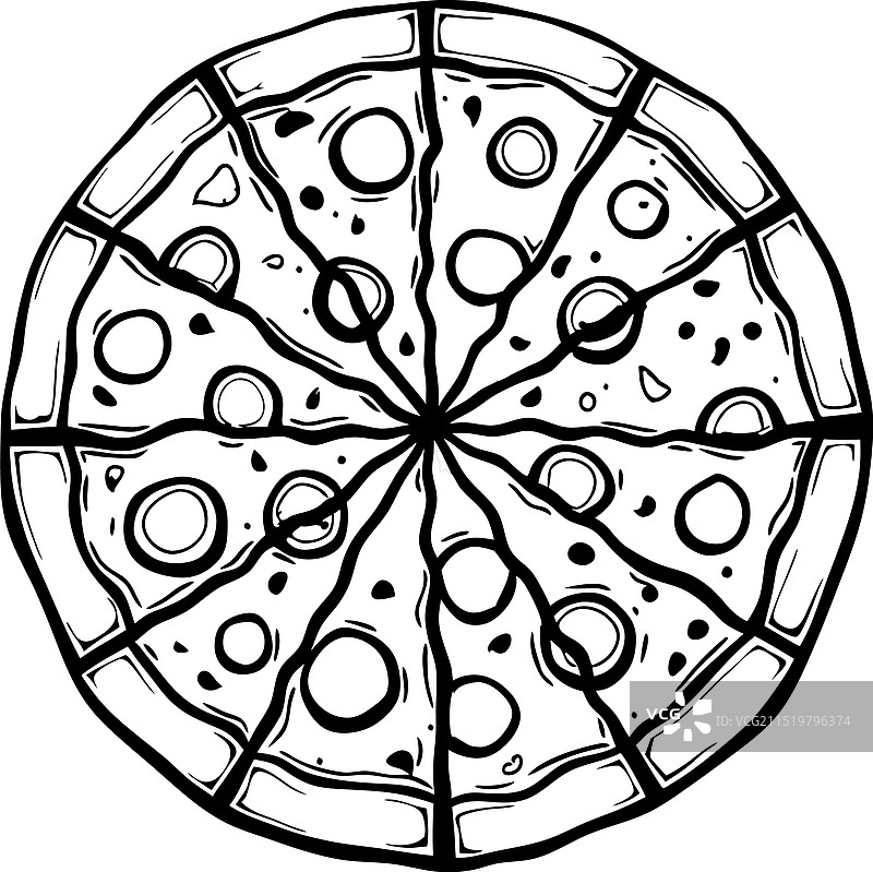 披萨涂色页图标图片素材