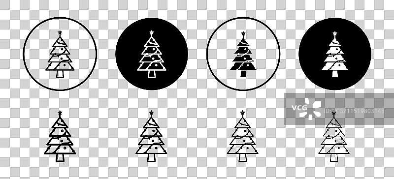 带有星星球和铃儿响叮当的圣诞树图片素材