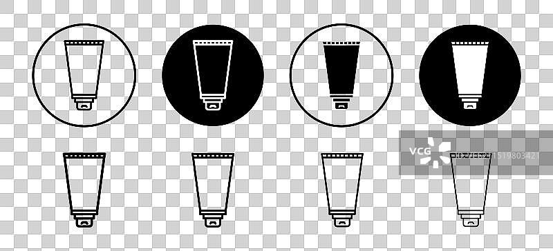 化妆品软管或药膏乳霜护肤图标图片素材
