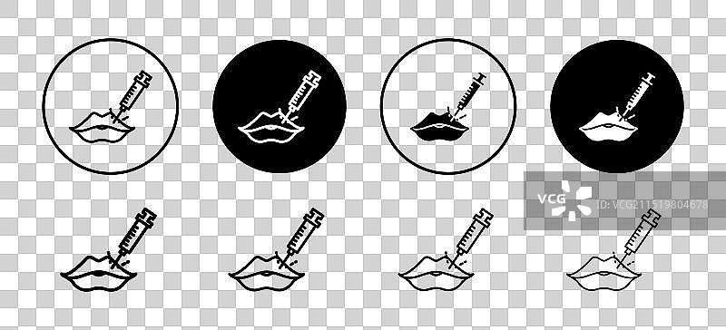 透明质酸丰唇注射图标集图片素材