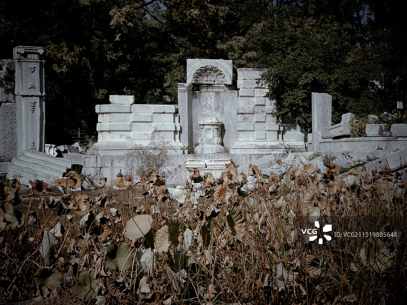 北京 圆明园 遗迹图片素材