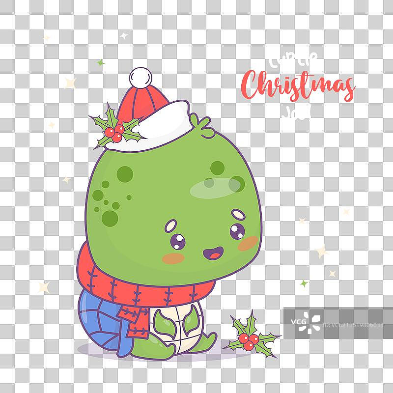 圣诞节卡通可爱风乌龟图片素材