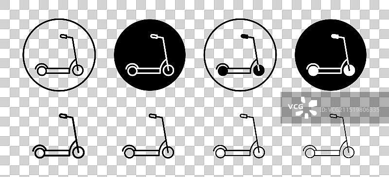 用于网络的滑板车图标集图片素材