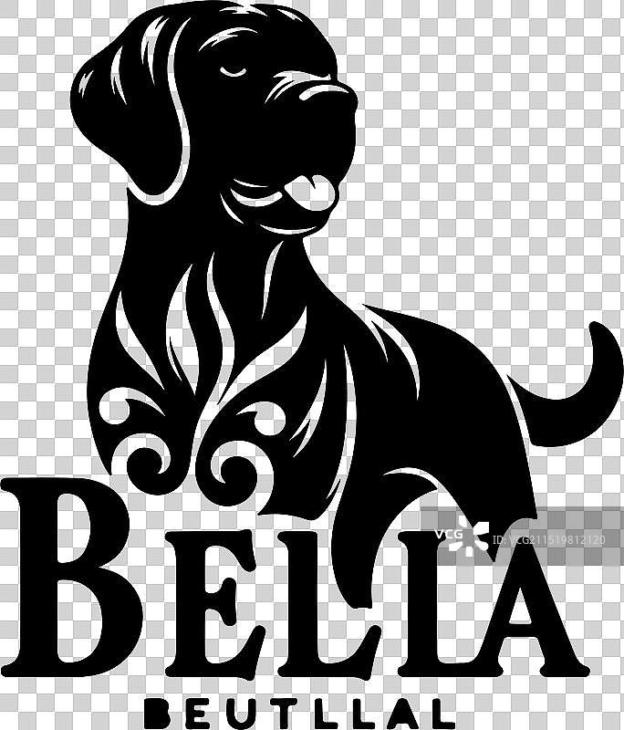 黑色剪影贝拉犬设计图片素材