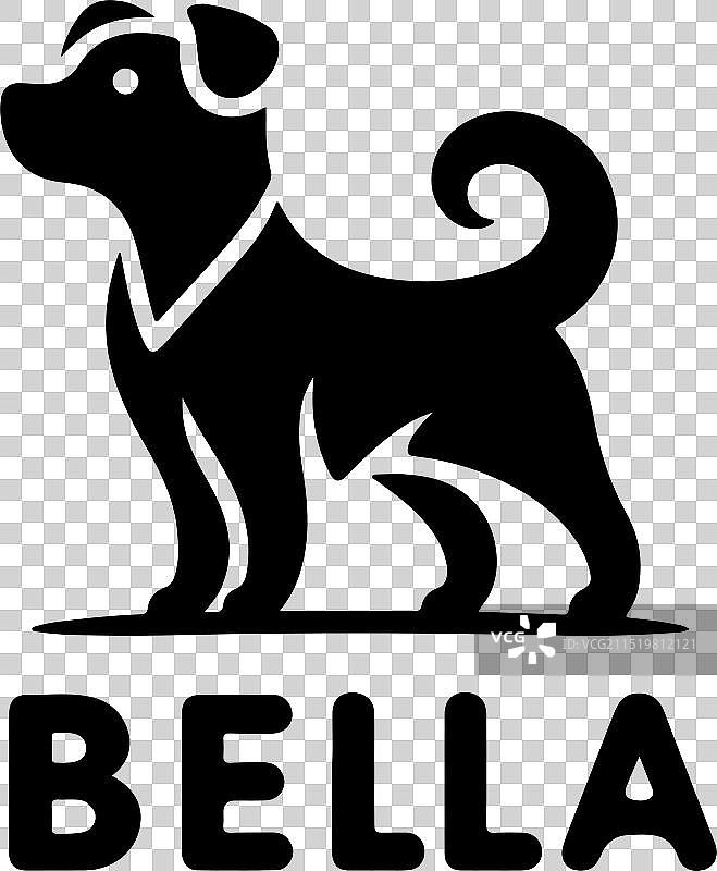 黑色剪影贝拉犬设计图片素材