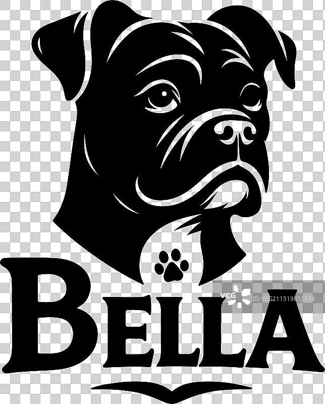 黑色剪影贝拉犬设计图片素材