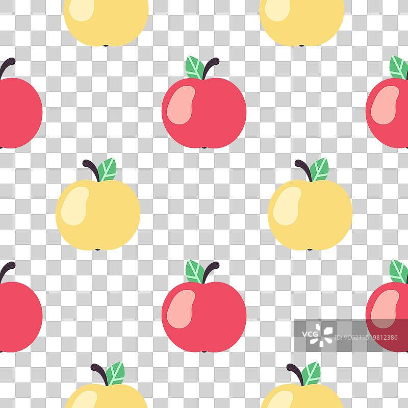 红黄苹果无缝图案图片素材