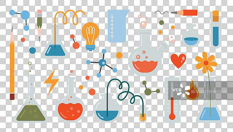 化学课实验设备套装图片素材