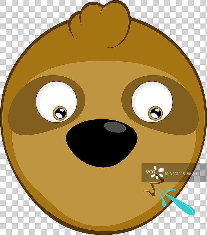 树懒脸吐口水图片素材