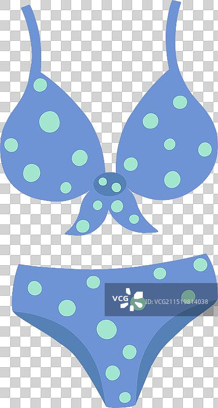 时尚女性波点泳衣比基尼图片素材