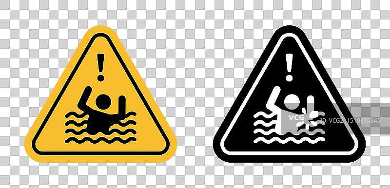 溺水风险警告标志，促进安全图片素材