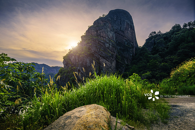 日落下的江西上饶九仙湖风景图片素材