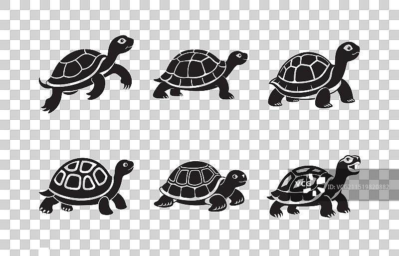 终极龟剪影套装图片素材