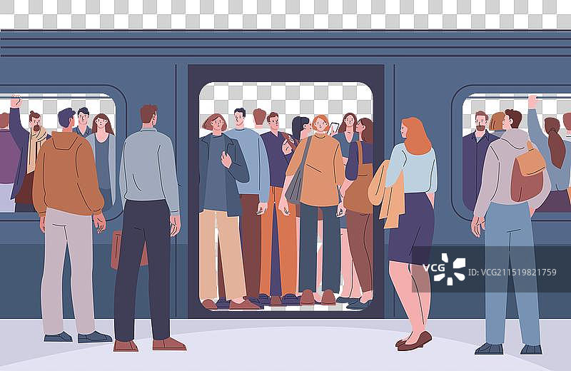 地铁车厢内的乘客图片素材