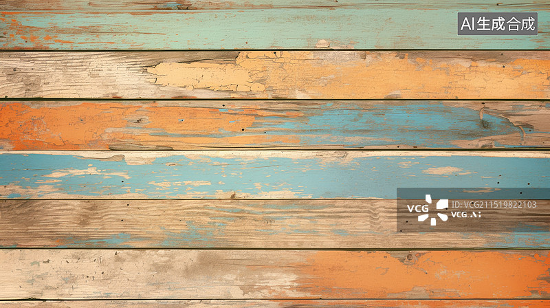 【AI数字艺术】油漆脱落的木板图片素材
