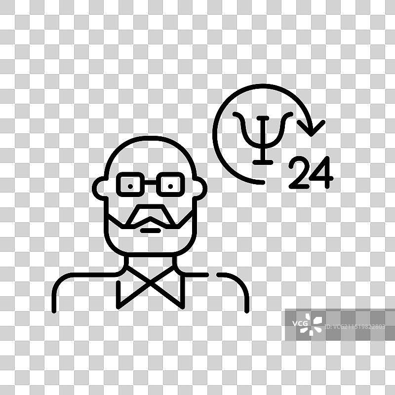 衣着整洁的老年男人与24小时图片素材