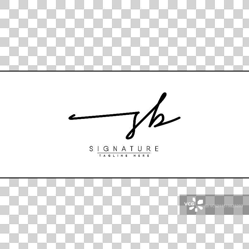 手写风格的首字母SB标志模板图片素材