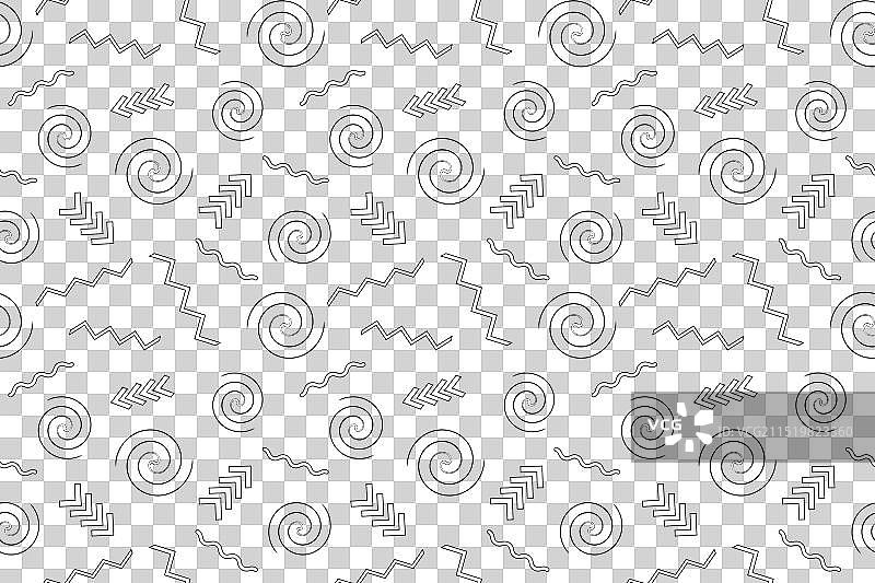 孟菲斯复古填色图案图片素材