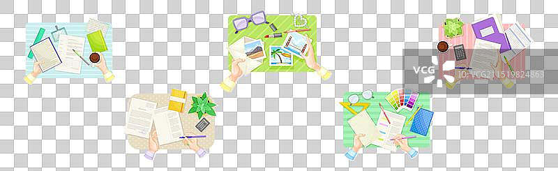 书写信件与照片和填充纸质文档图片素材