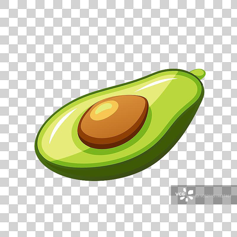 白色背景上的扁平牛油果水果图片素材