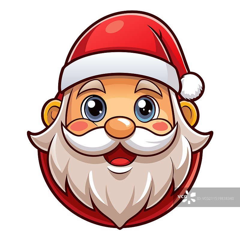 可爱的圣诞老人脸图片素材