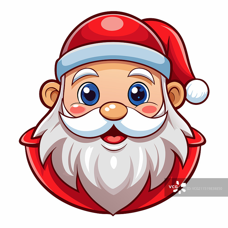 白色背景上可爱的圣诞老人脸部图片素材
