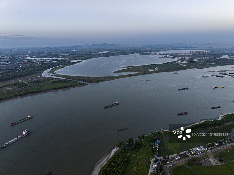 航拍安徽省芜湖市鸠江区二坝镇大龙湾图片素材