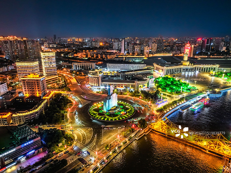 天津海河夜色图片素材