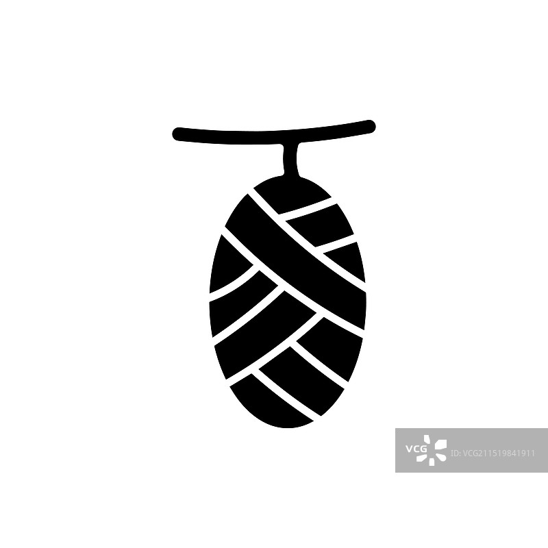 白色背景上孤立的茧线条图标图片素材