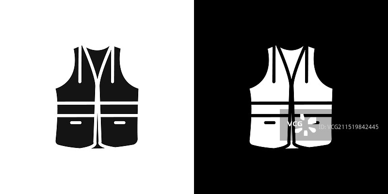 反光警用背心图标扁平轮廓图片素材