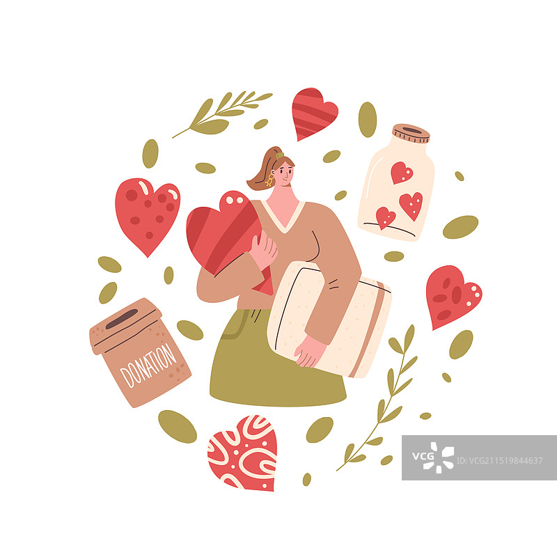 白色背景上的慈善圆形标志图片素材