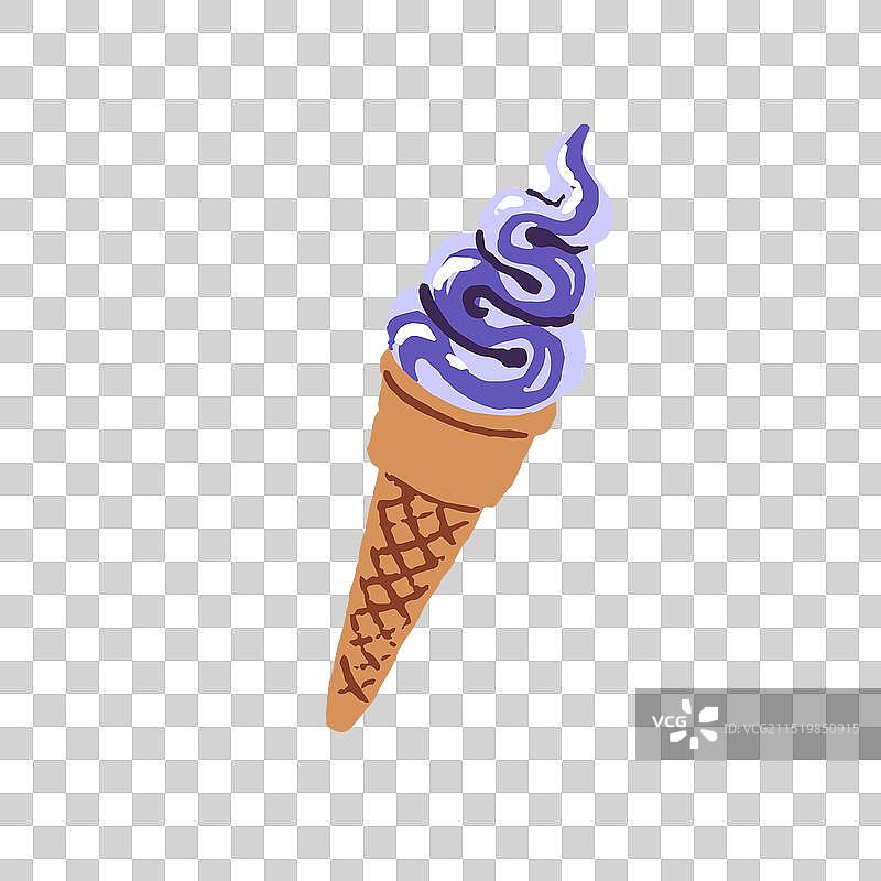 华夫饼蛋筒冰淇淋图片素材