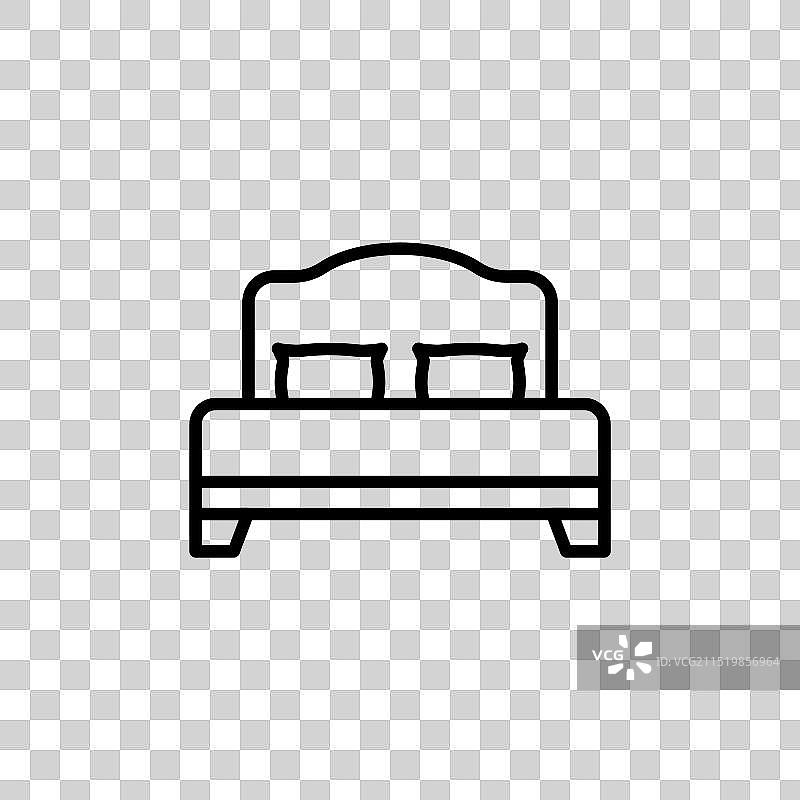 舒适的床图标，适用于睡眠和卧室图片素材