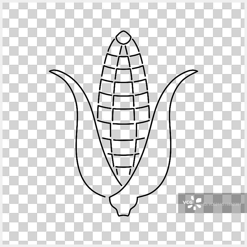 白色背景玉米剪贴画涂鸦图片素材