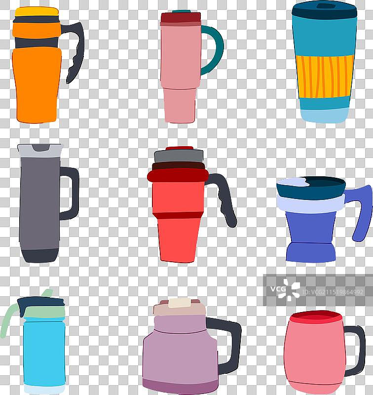 卡通保温杯套装图片素材