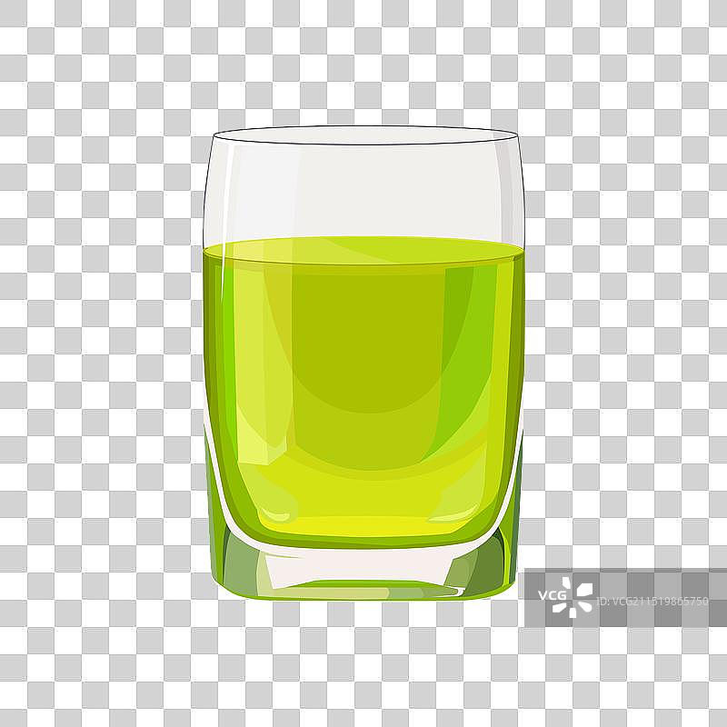 白色背景上的绿色果汁图片素材