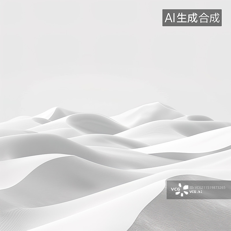 【AI数字艺术】简约白沙丘图片素材