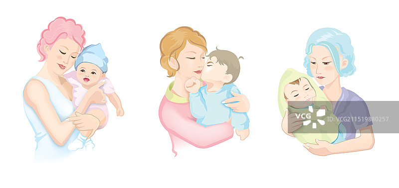 妈妈抱婴儿图片素材