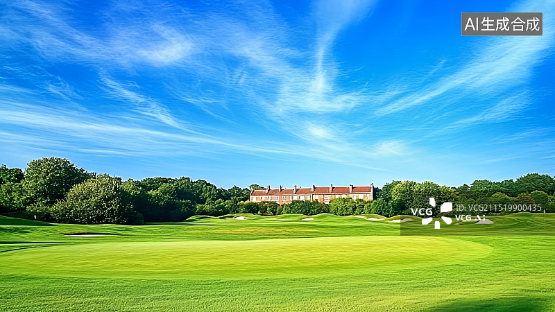 【AI数字艺术】自然风光草原绿地草地插画背景图片素材