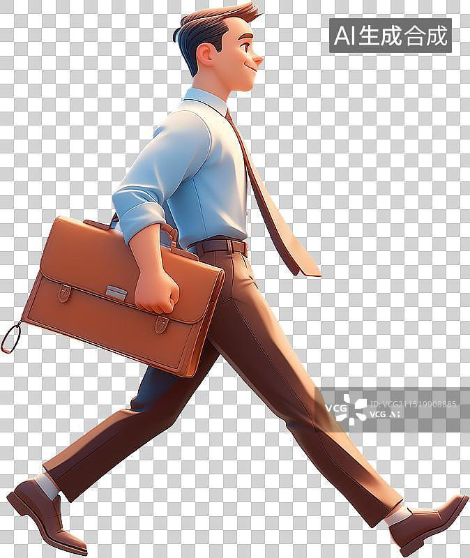 【AI数字艺术】在城市里冲忙行走的年轻上班族图片素材