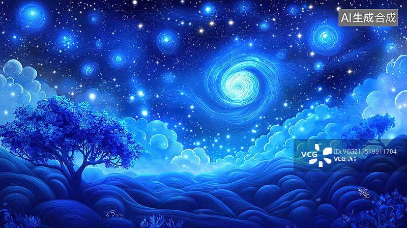 【AI数字艺术】艺术星空背景插图壁纸图片素材