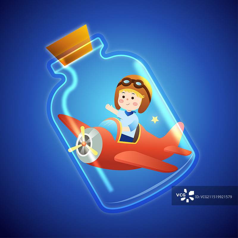 星空瓶和飞行员图片素材